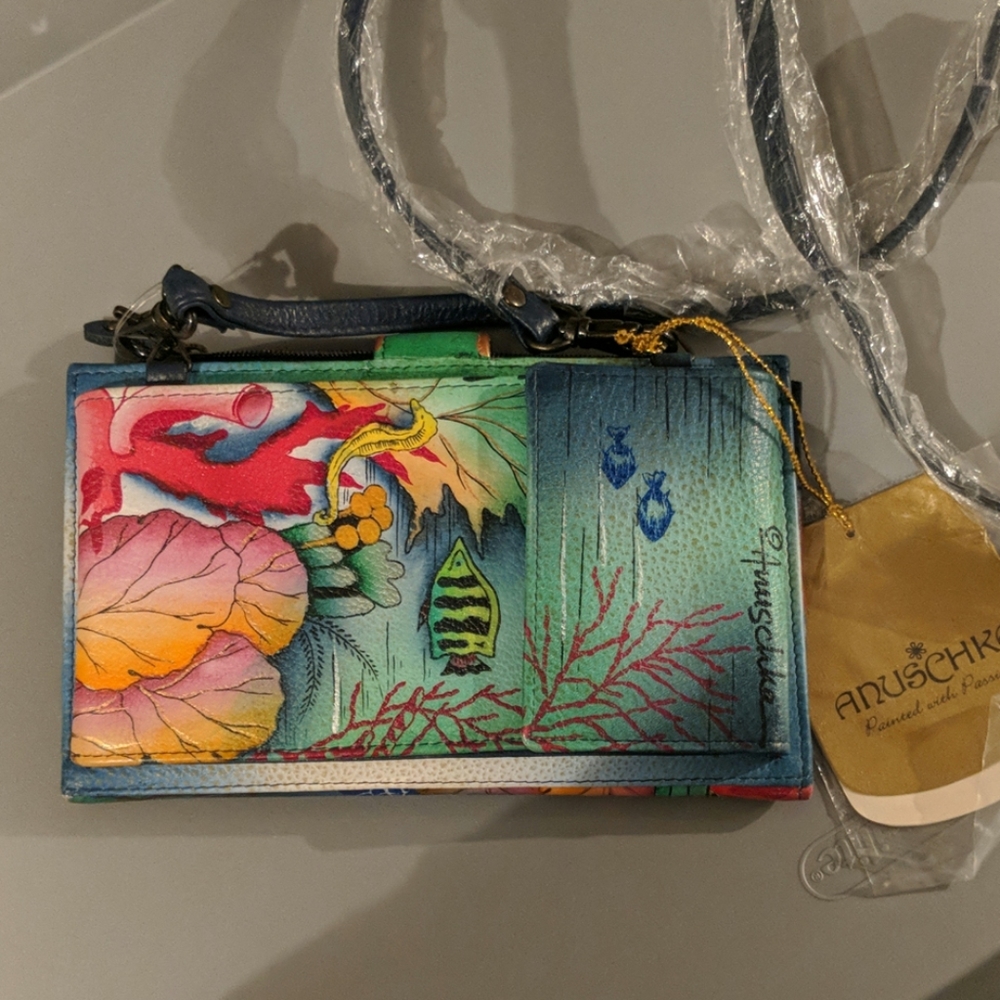 Hand painted Anuschka wallet